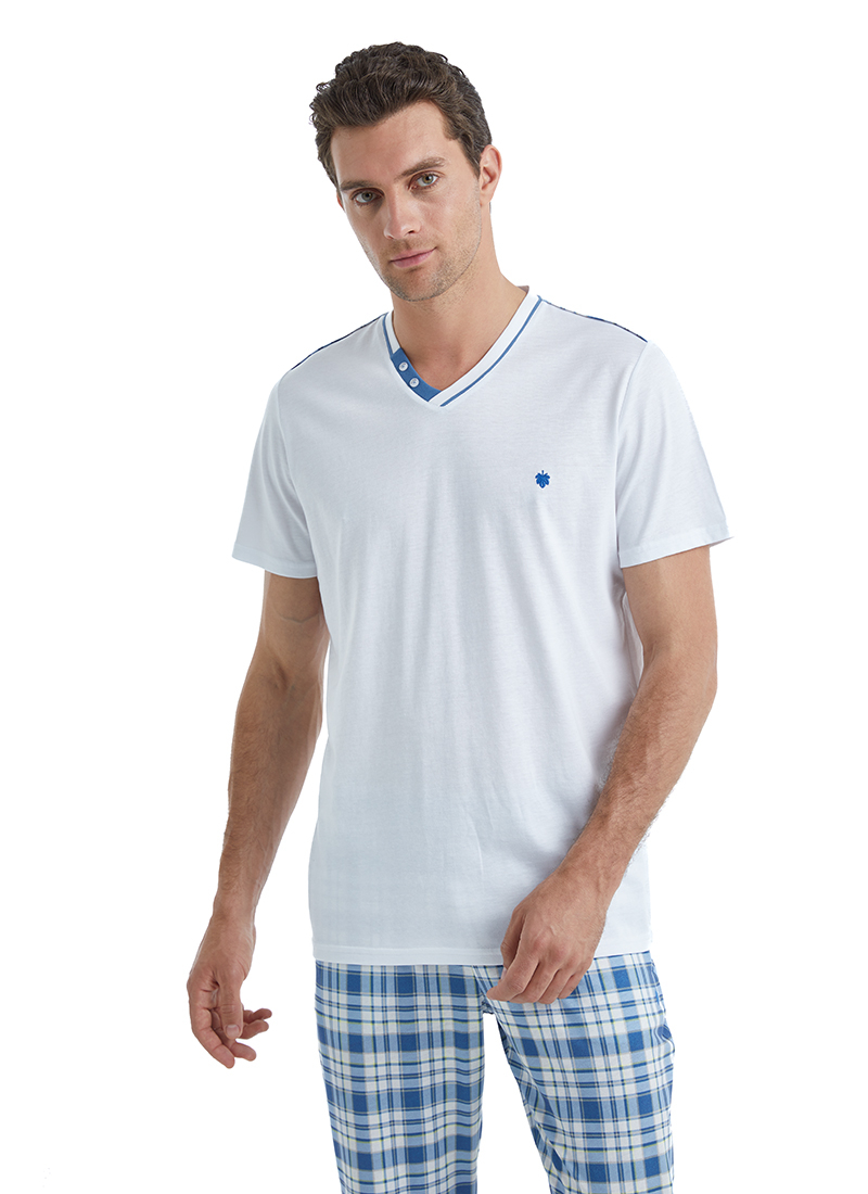 Erkek Pijama Takımı 40520 - Beyaz - 5