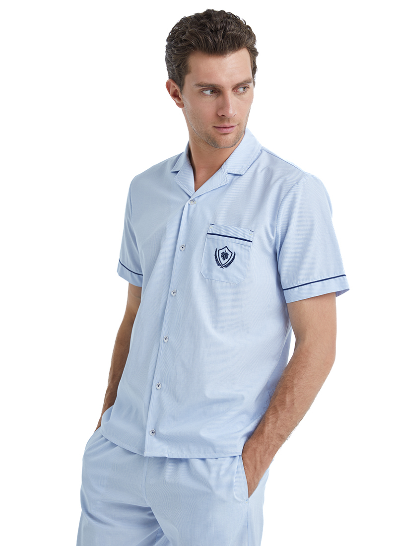Erkek Pijama Takımı 40523 - Mavi - 4