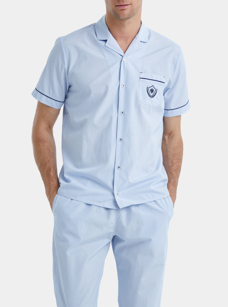 Erkek Pijama Takımı 40523 - Mavi - Blackspade (1)