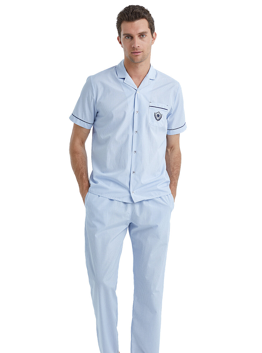 Erkek Pijama Takımı 40523 - Mavi - 9