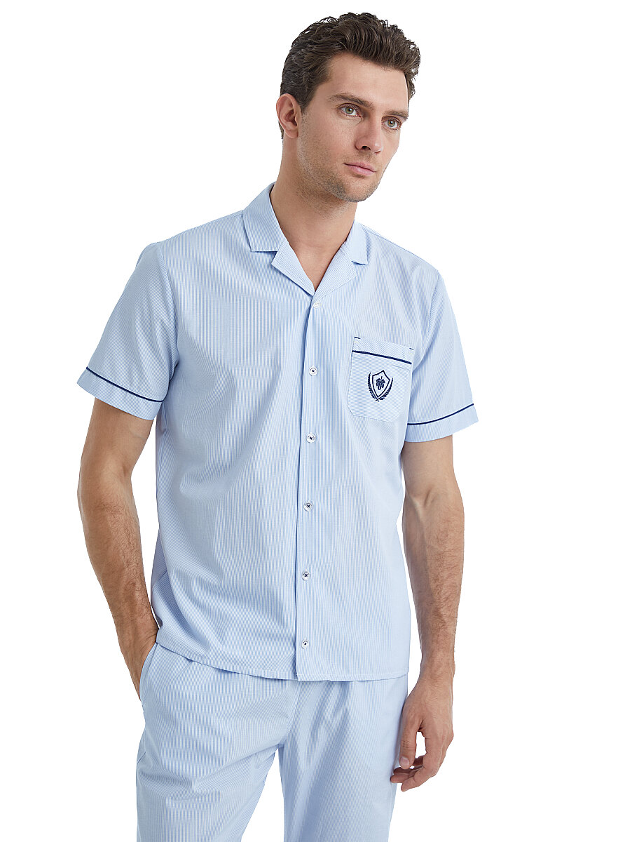 Erkek Pijama Takımı 40523 - Mavi - 11