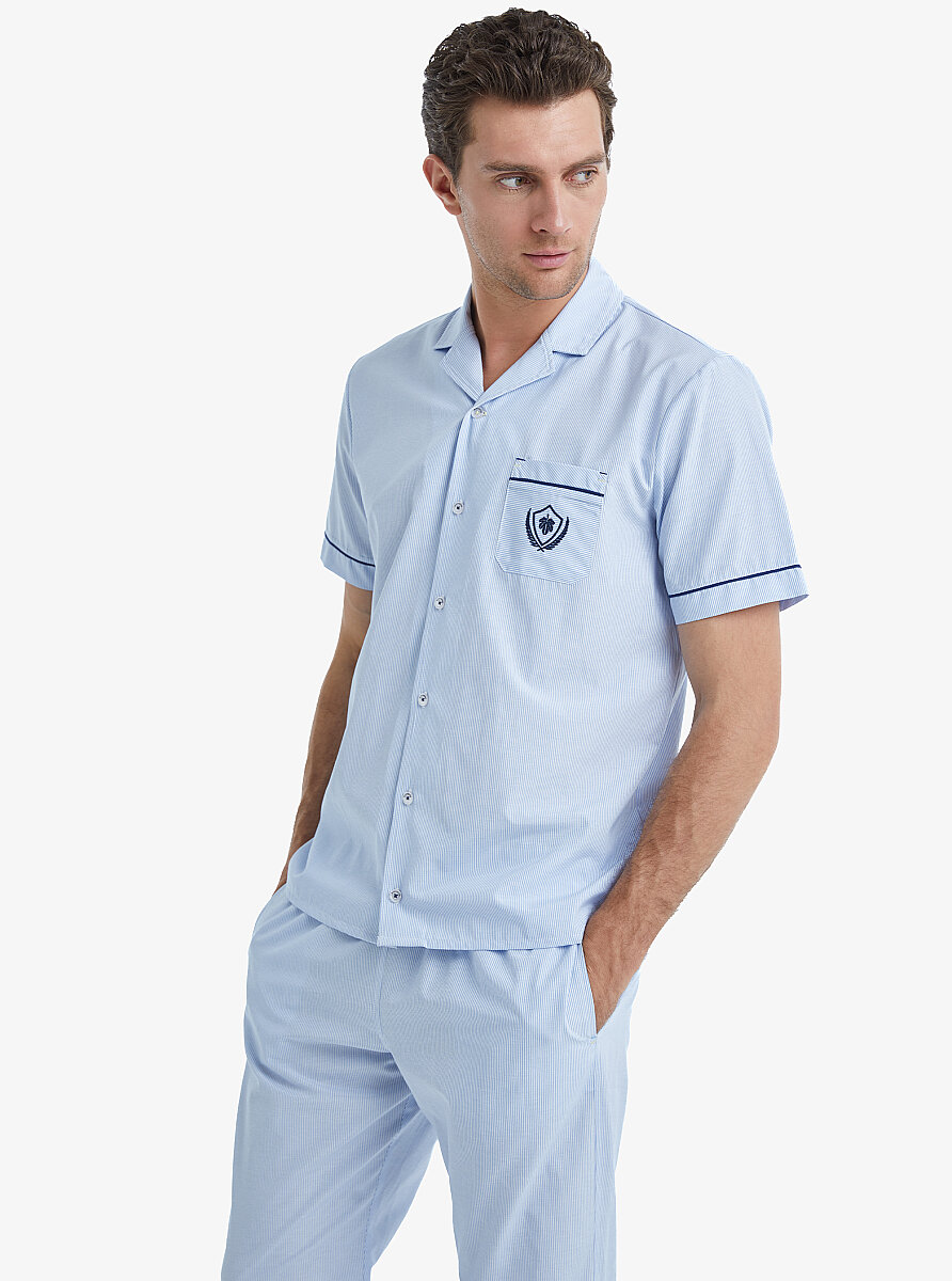 Erkek Pijama Takımı 40523 - Mavi - 3