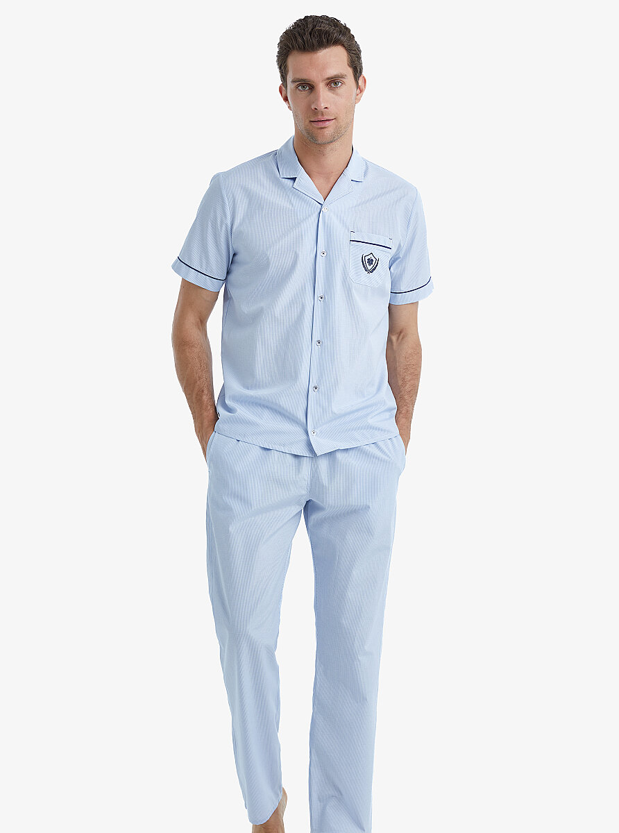 Erkek Pijama Takımı 40523 - Mavi - Blackspade