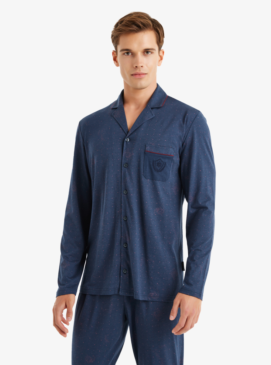 Erkek Pijama Takımı 40574 - Lacivert - Blackspade