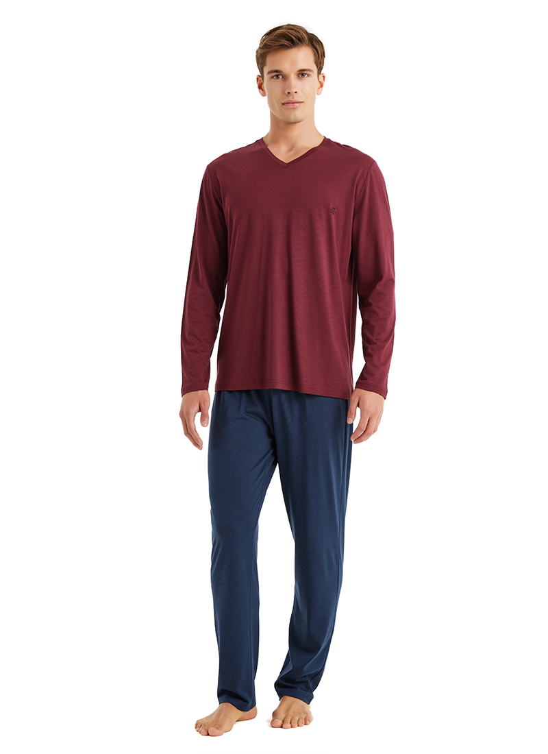 Erkek Pijama Takımı 40575 - Bordo - 1