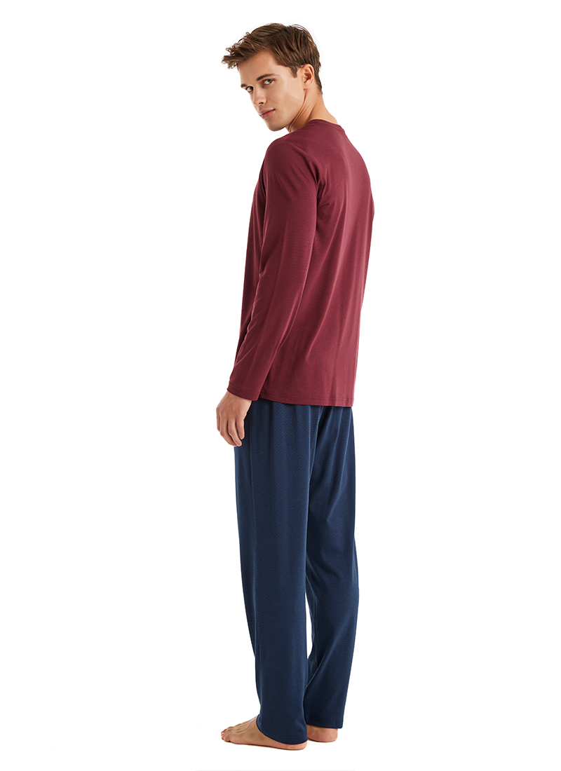 Erkek Pijama Takımı 40575 - Bordo - 2