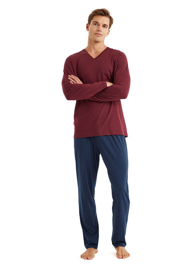 Erkek Pijama Takımı 40575 - Bordo - 3