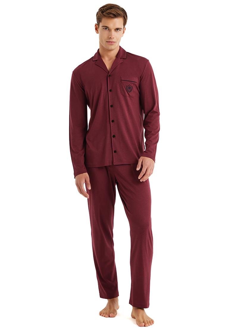 Erkek Pijama Takımı 40578 - Bordo - 1