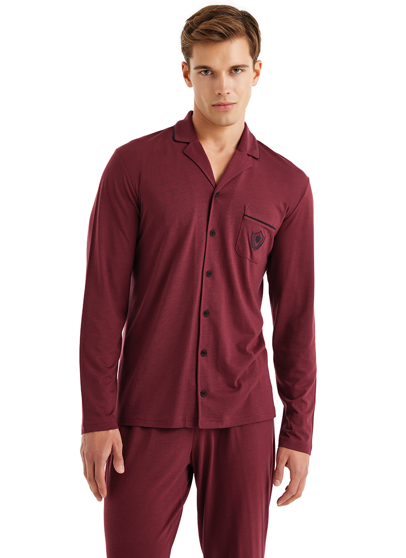 Erkek Pijama Takımı 40578 - Bordo - 2