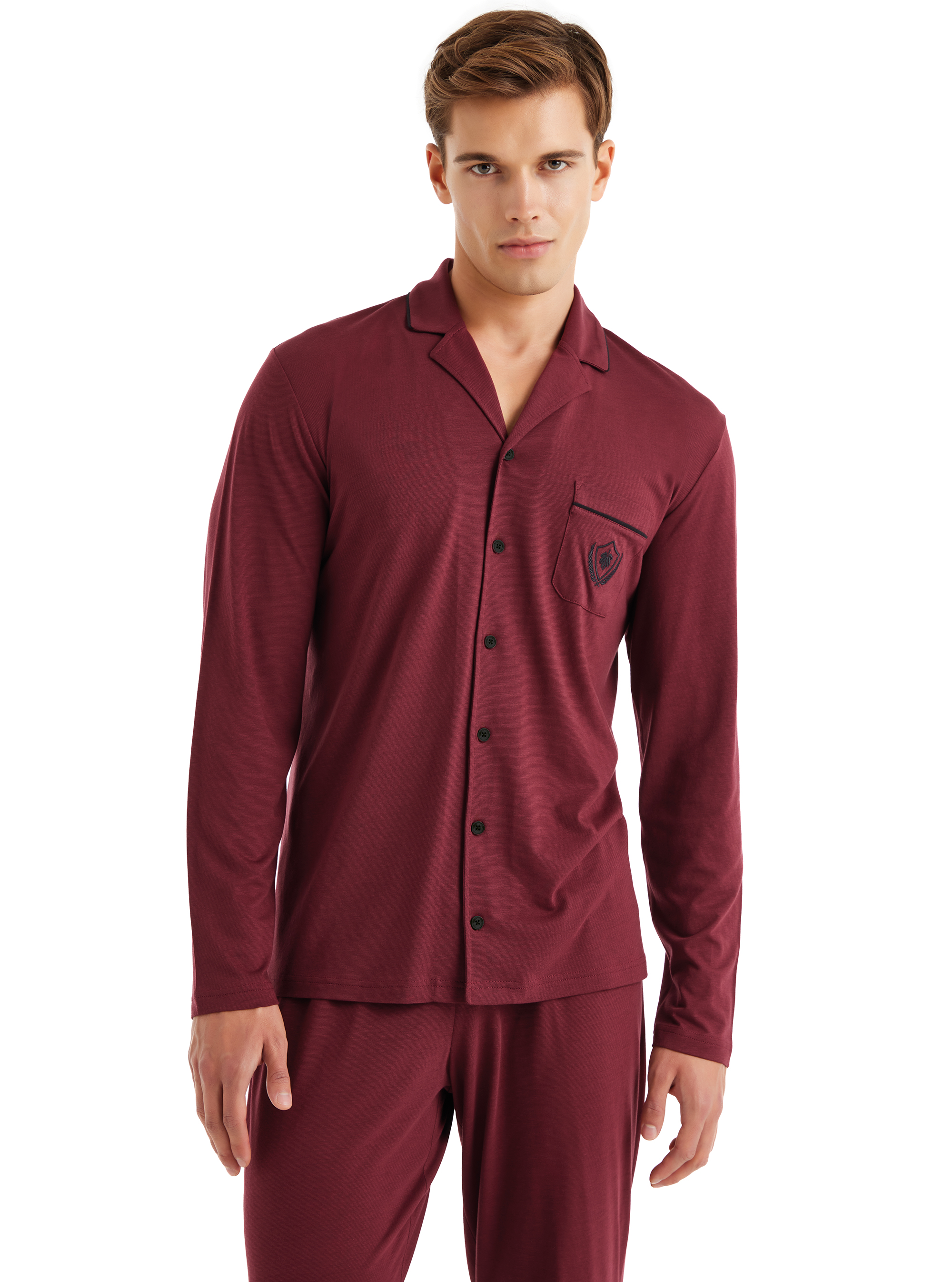 Erkek Pijama Takımı 40578 - Bordo - 2