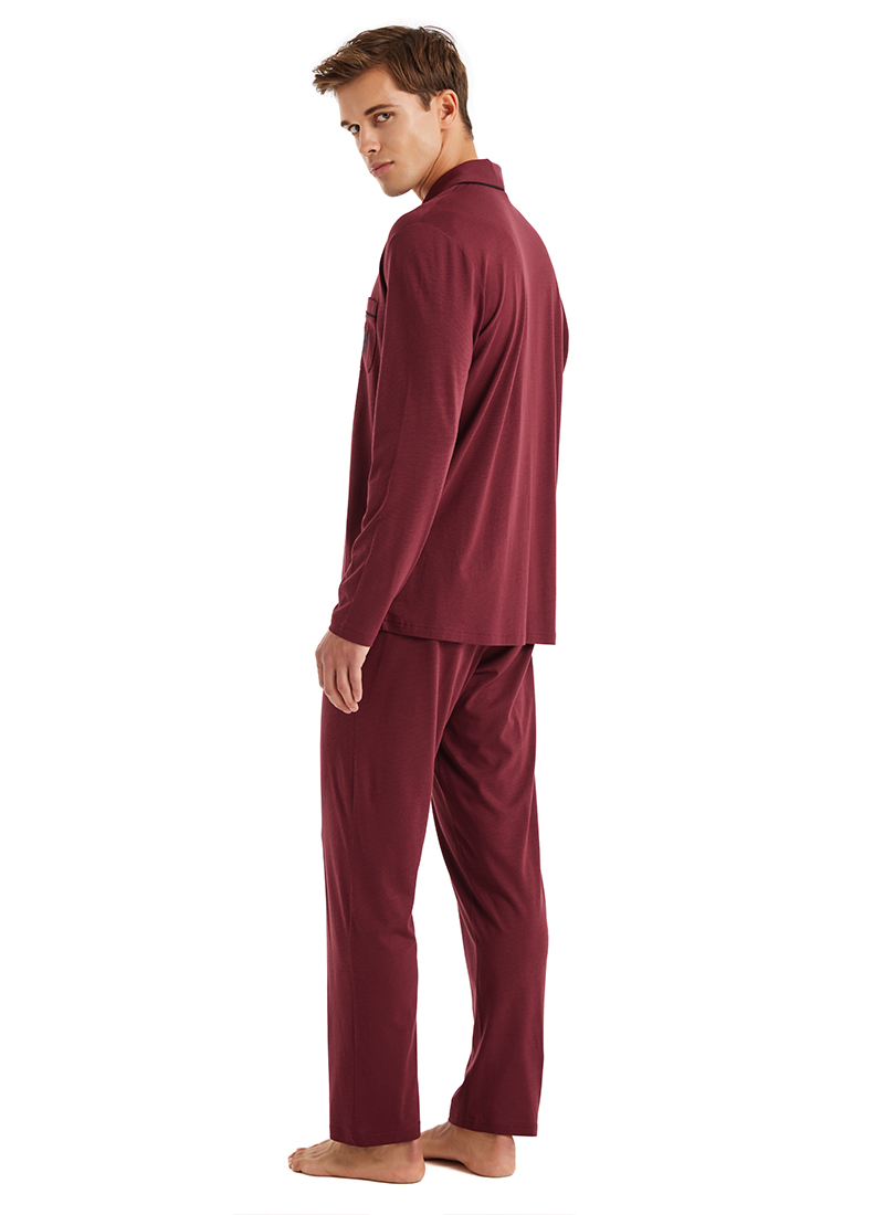 Erkek Pijama Takımı 40578 - Bordo - 3