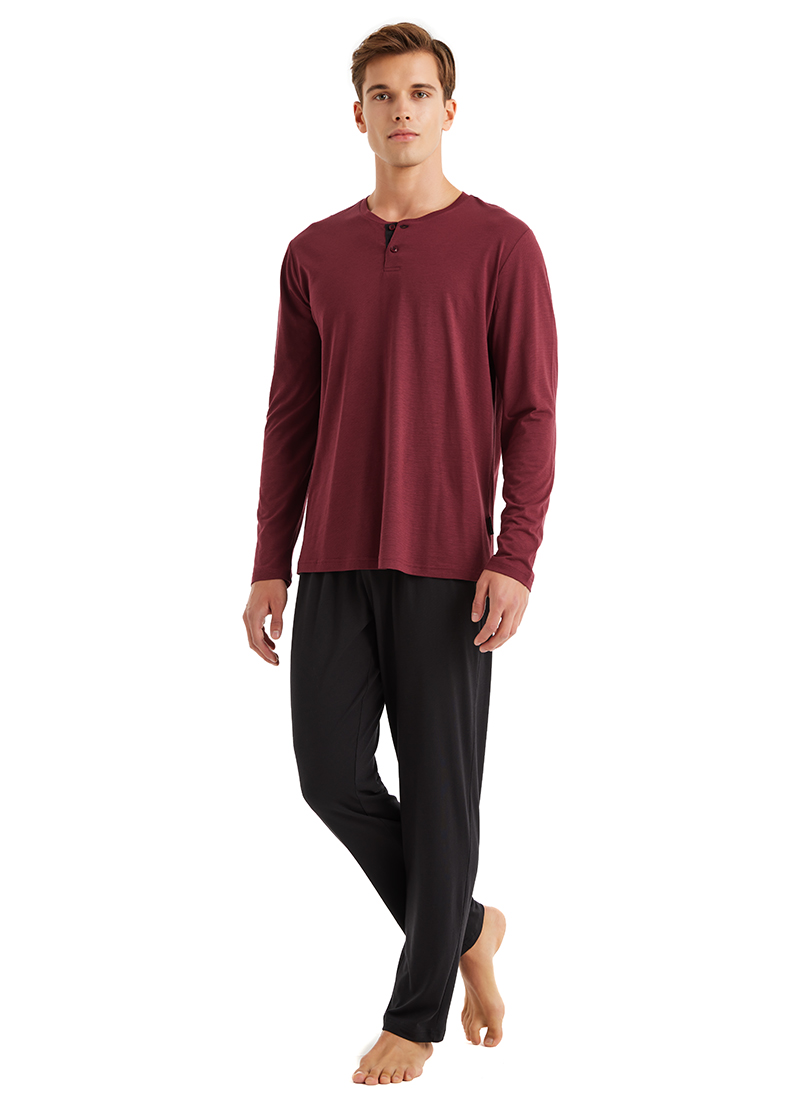 Erkek Pijama Takımı 40579 - Bordo - 1