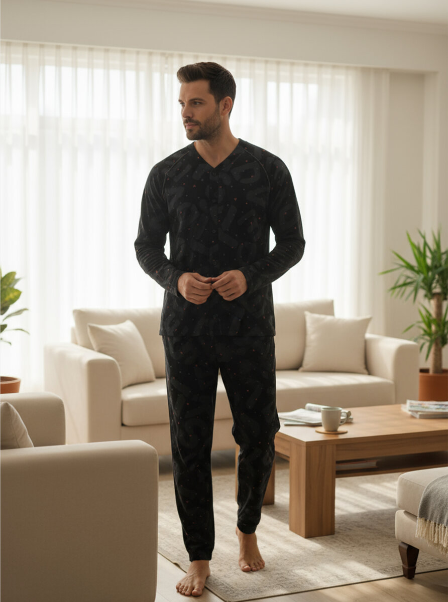 Erkek Pijama Takımı 40600 - Desenli - Blackspade
