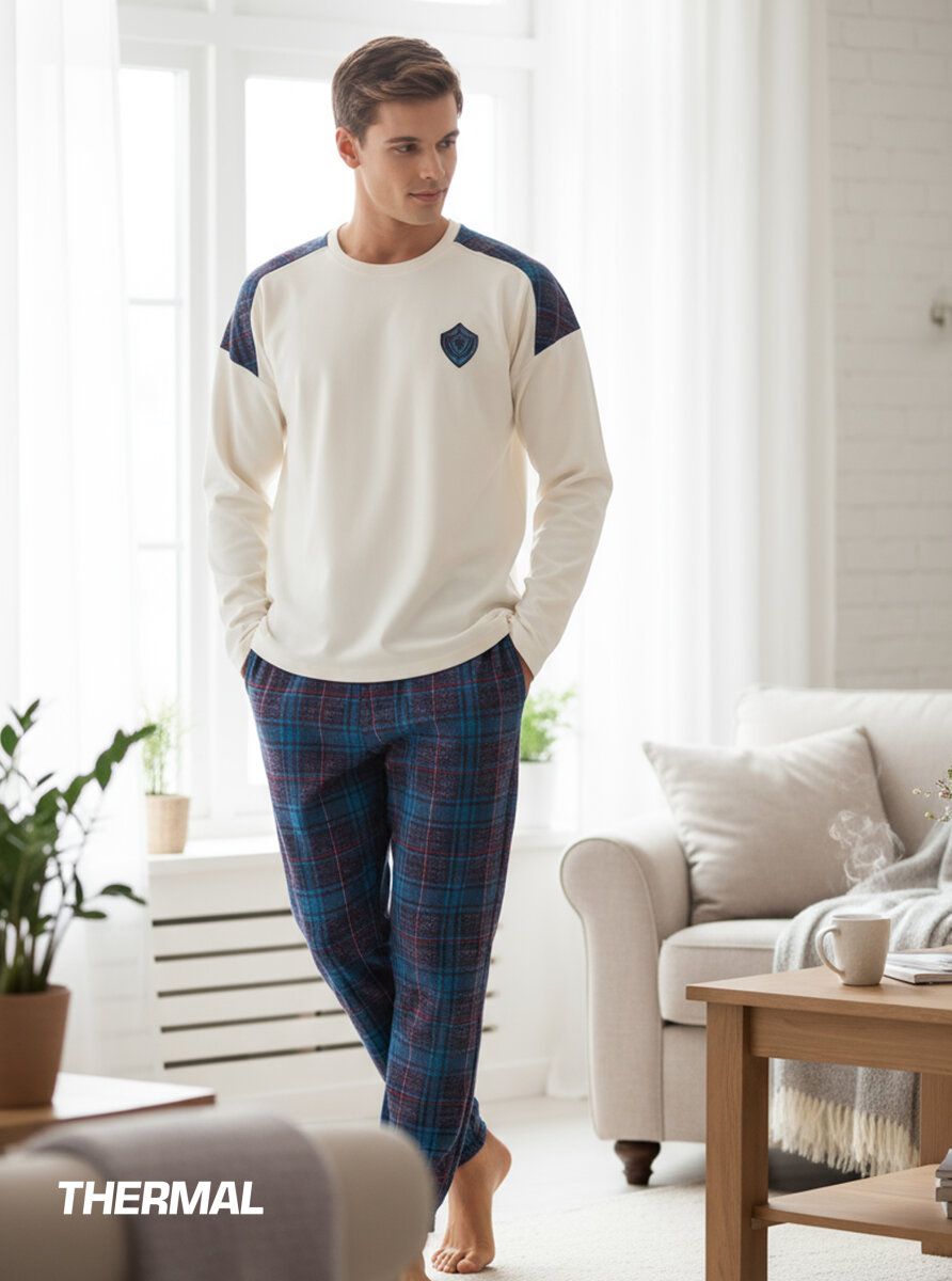 Termal Erkek Pijama Takımı 40605 - Krem - 1