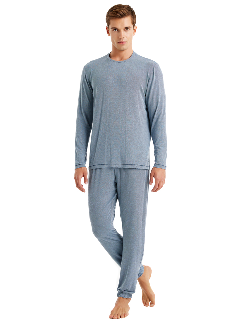 Erkek Pijama Takımı 40636 - Mavi - 1