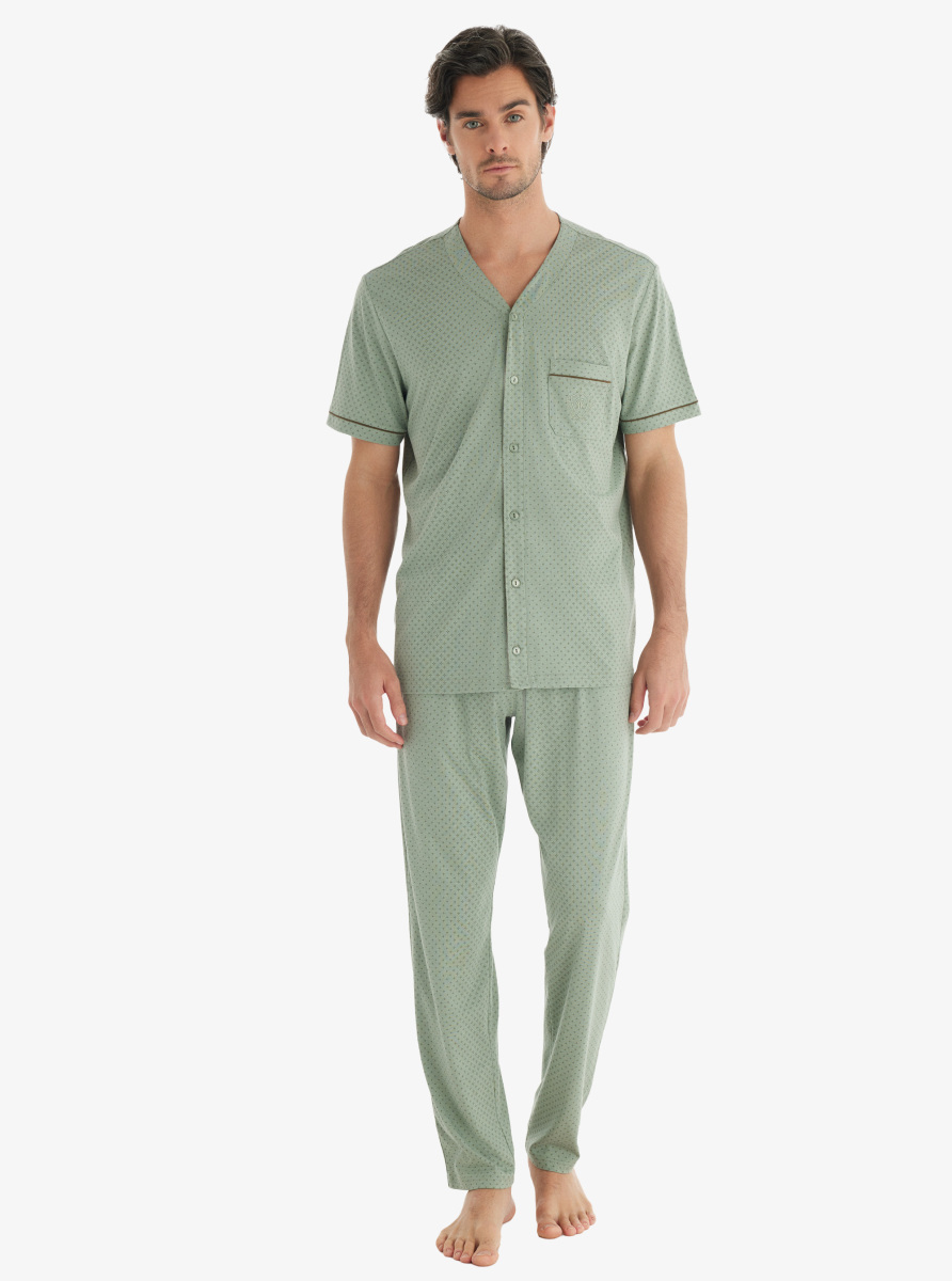 Erkek Pijama Takımı 40704 - Yeşil - Blackspade