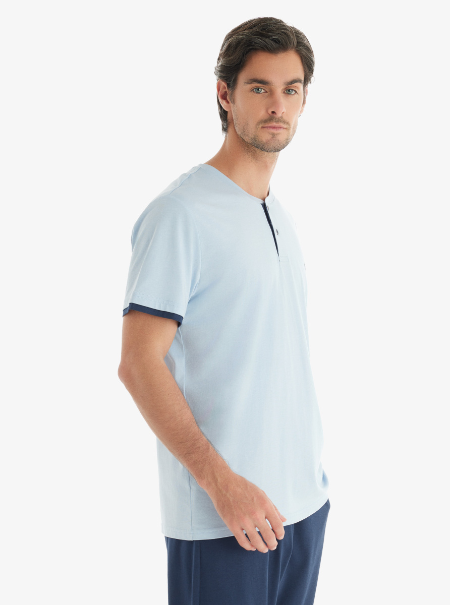 Erkek Pijama Takımı 40710 - Mavi - Blackspade