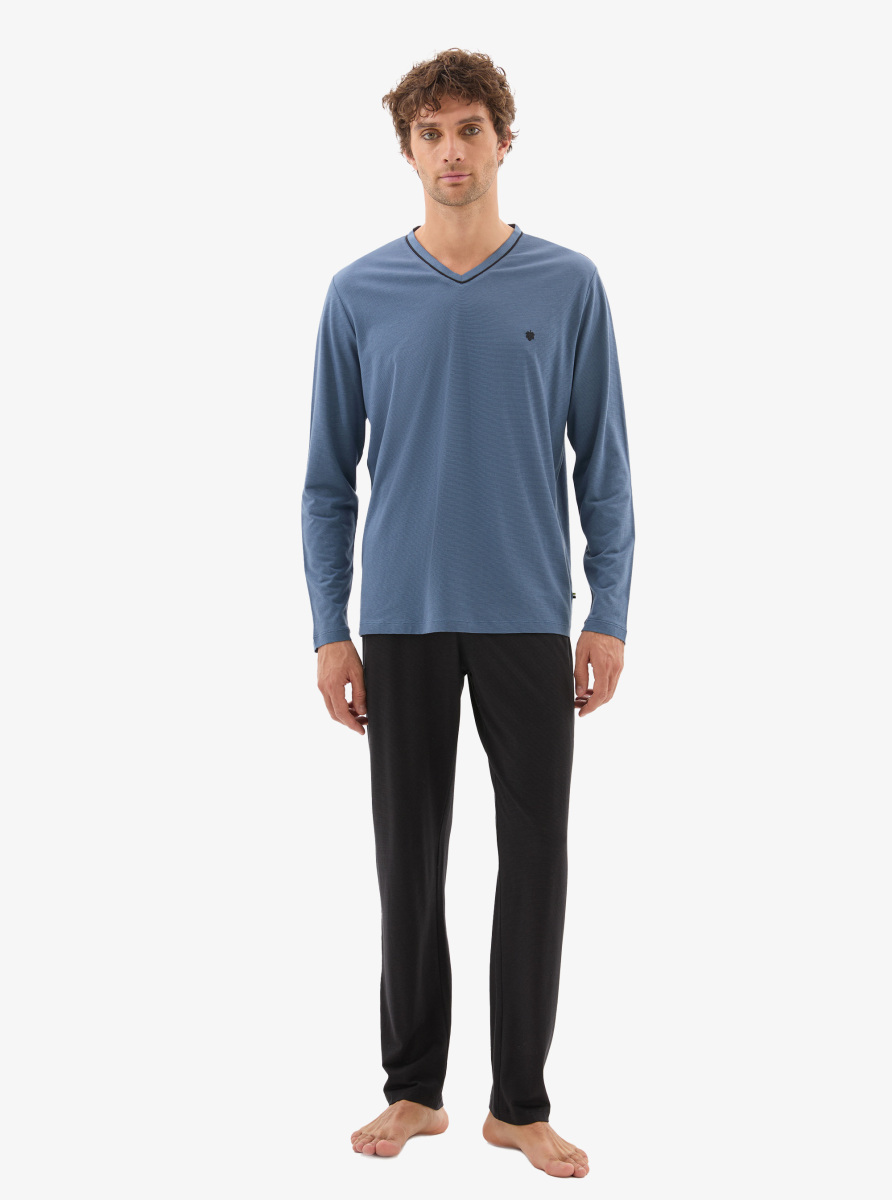 Erkek Pijama Takımı 40782 - Mavi - Blackspade