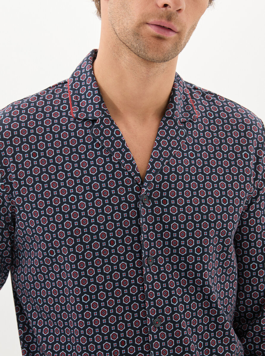 Erkek Pijama Takımı 40786 - Desenli - 4