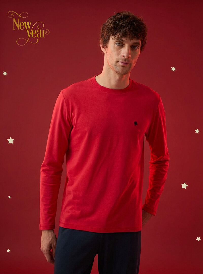 Erkek Pijama Takımı 40792 - Kırmızı - Blackspade