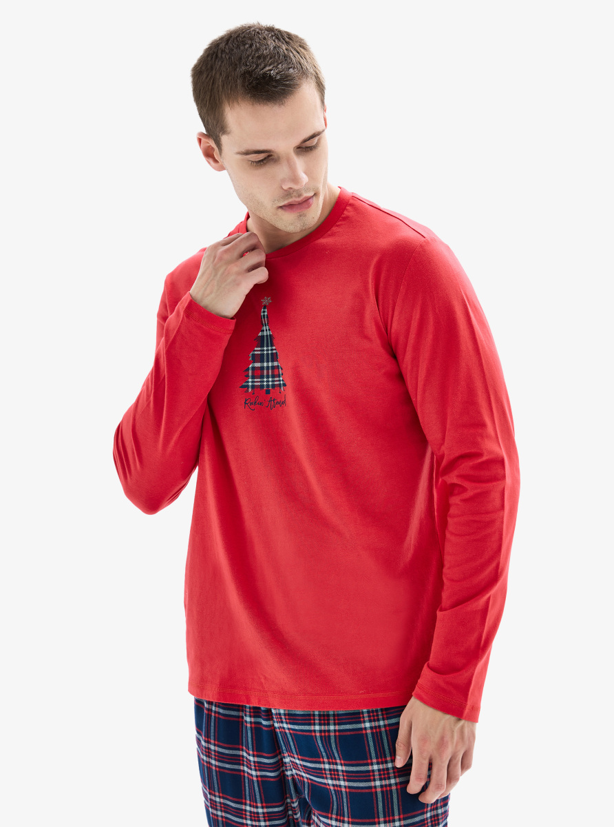 Erkek Pijama Takımı 40859 - Kırmızı - Blackspade