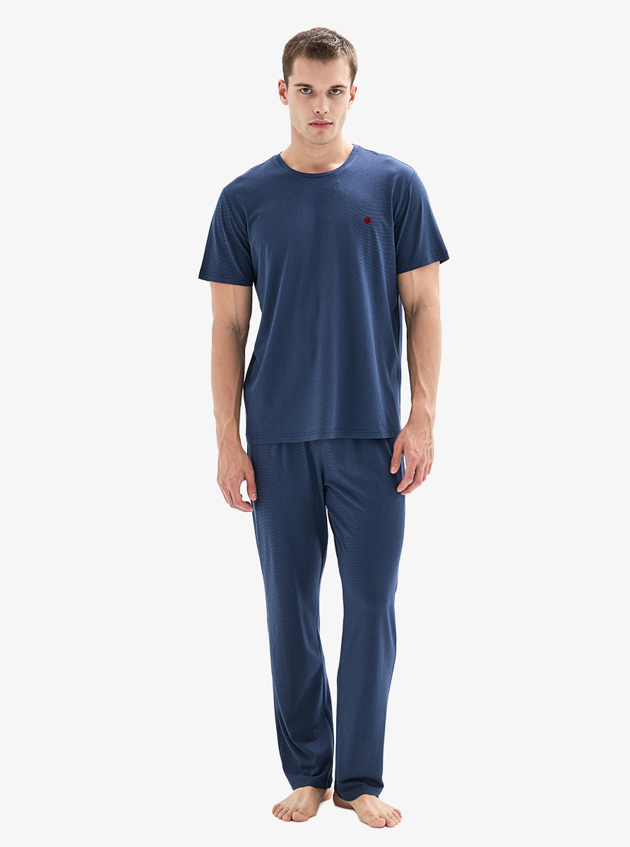 Erkek Pijama Takımı 40877 - Lacivert - 1