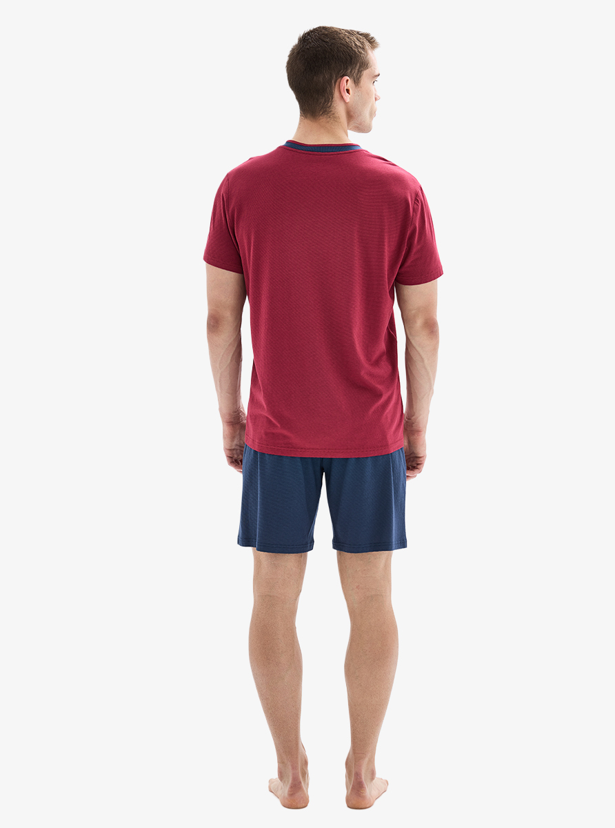 Erkek Pijama Takımı 40879 - Bordo - 2