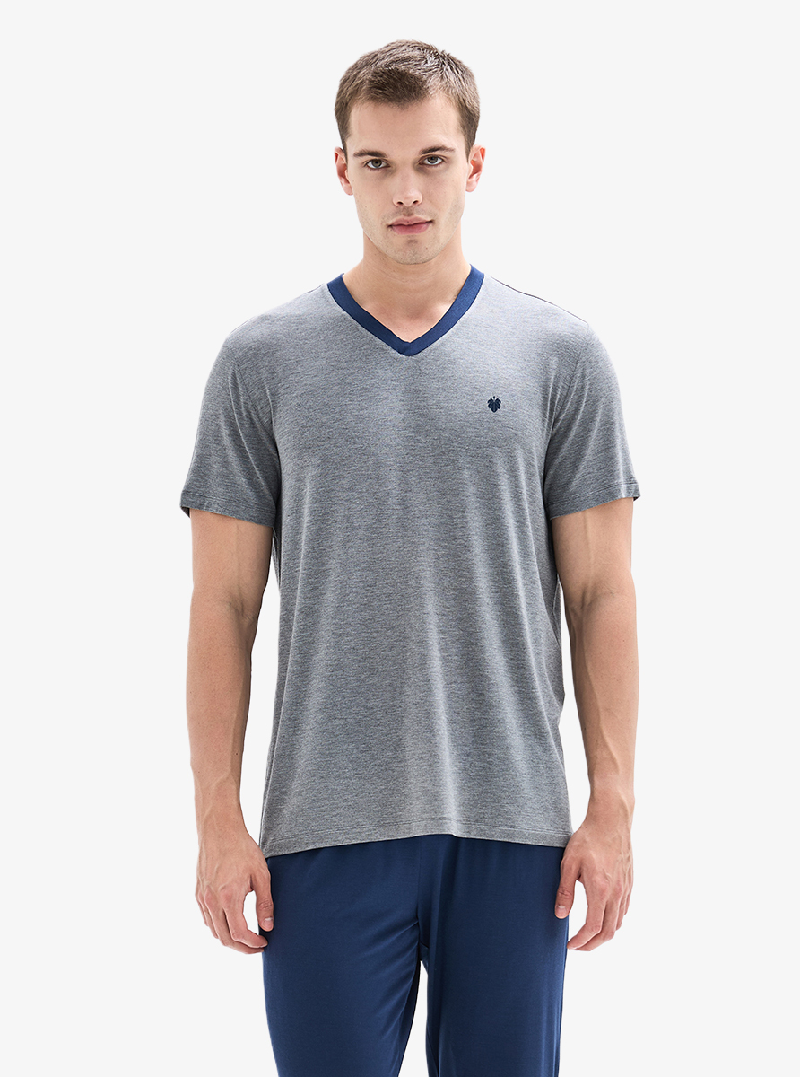 Erkek Pijama Takımı 40885 - Gri Melanj - 1