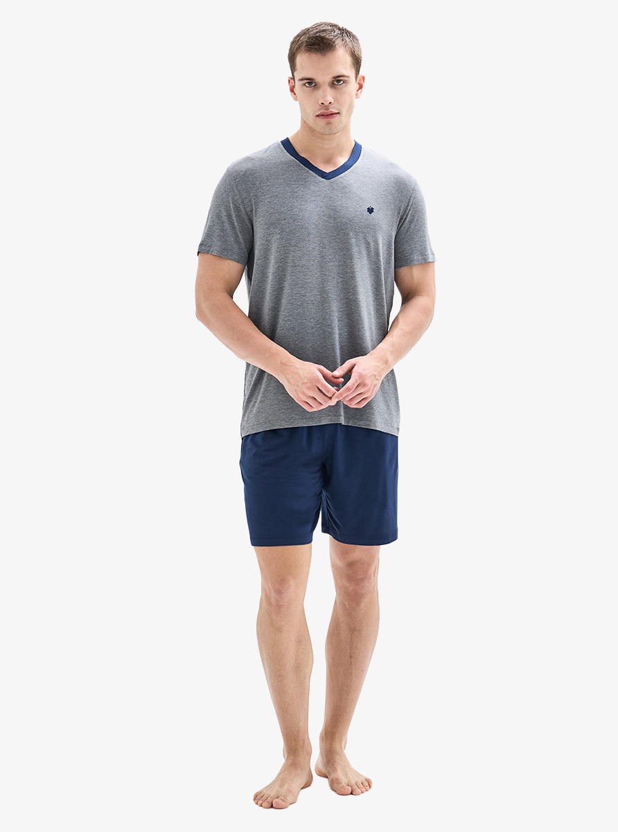 Erkek Pijama Takımı 40886 - Gri Melanj - 3