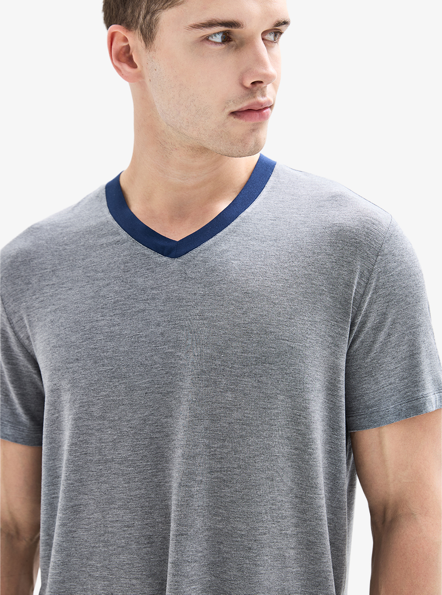 Erkek Pijama Takımı 40886 - Gri Melanj - 5