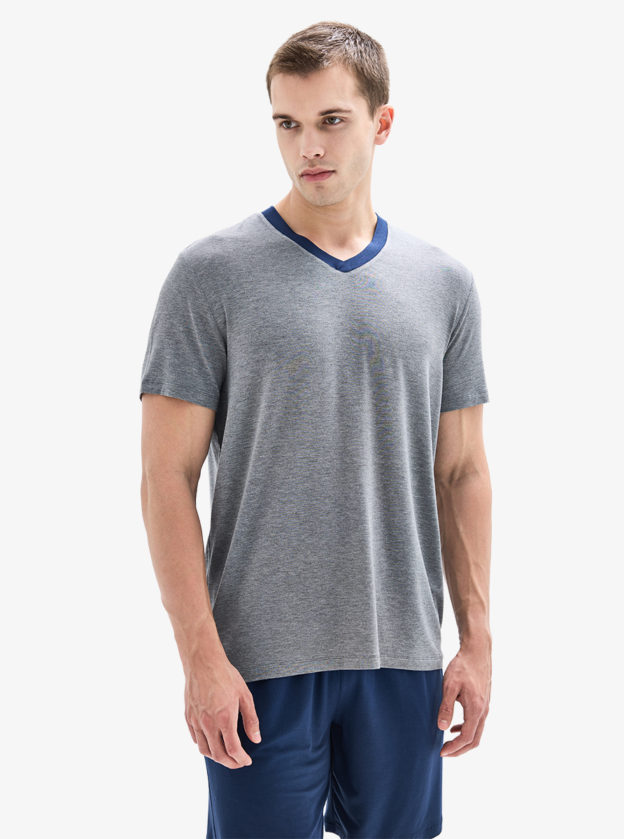 Erkek Pijama Takımı 40886 - Gri Melanj - 1