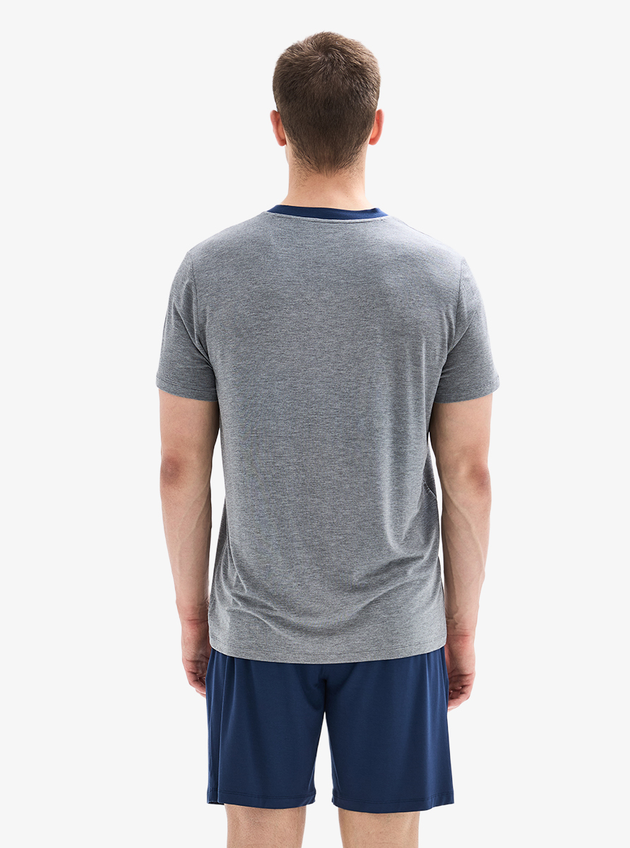 Erkek Pijama Takımı 40886 - Gri Melanj - 2