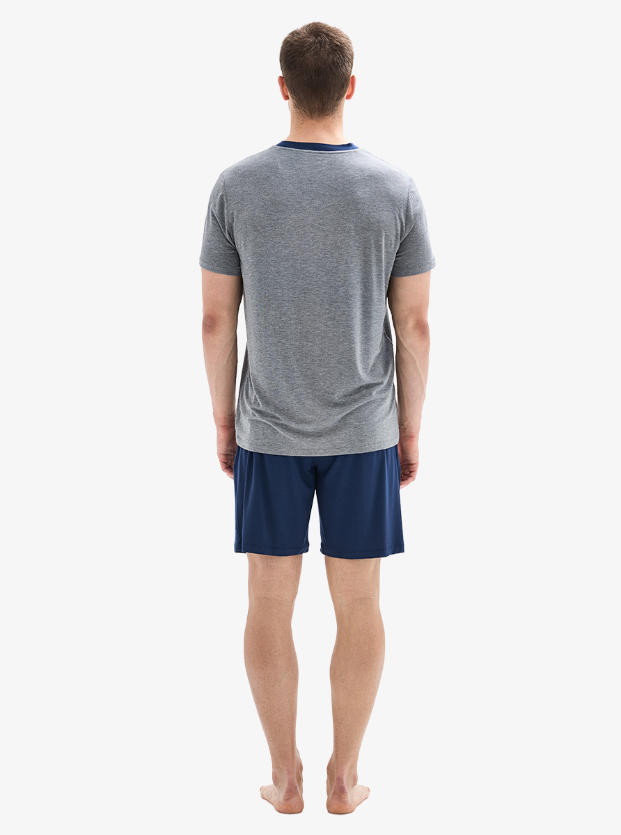 Erkek Pijama Takımı 40886 - Gri Melanj - 4