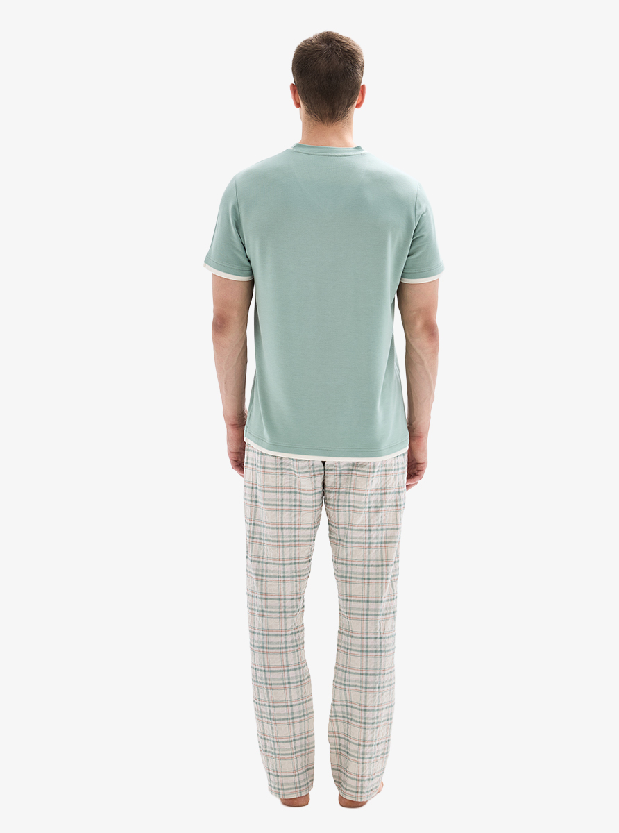 Erkek Pijama Takımı 40887 - Yeşil - 5