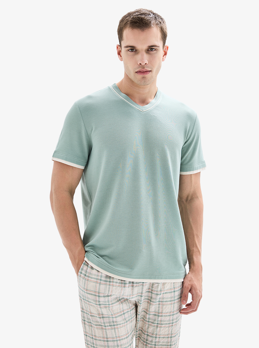 Erkek Pijama Takımı 40887 - Yeşil - 3