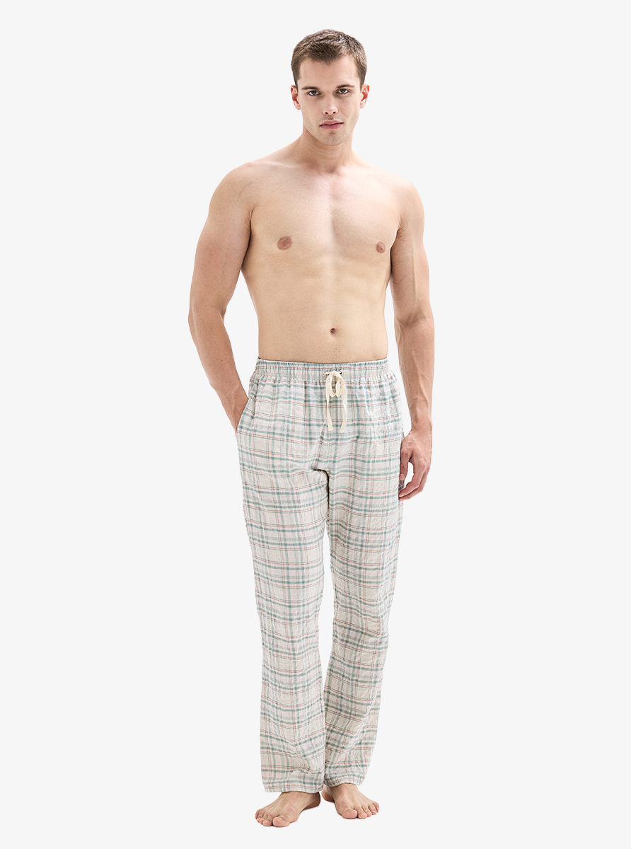 Erkek Pijama Takımı 40889 - Ekose Desenli - 3