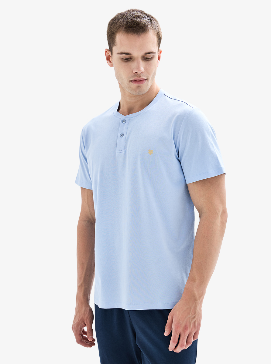 Erkek Pijama Takımı 40897 - Mavi - 1