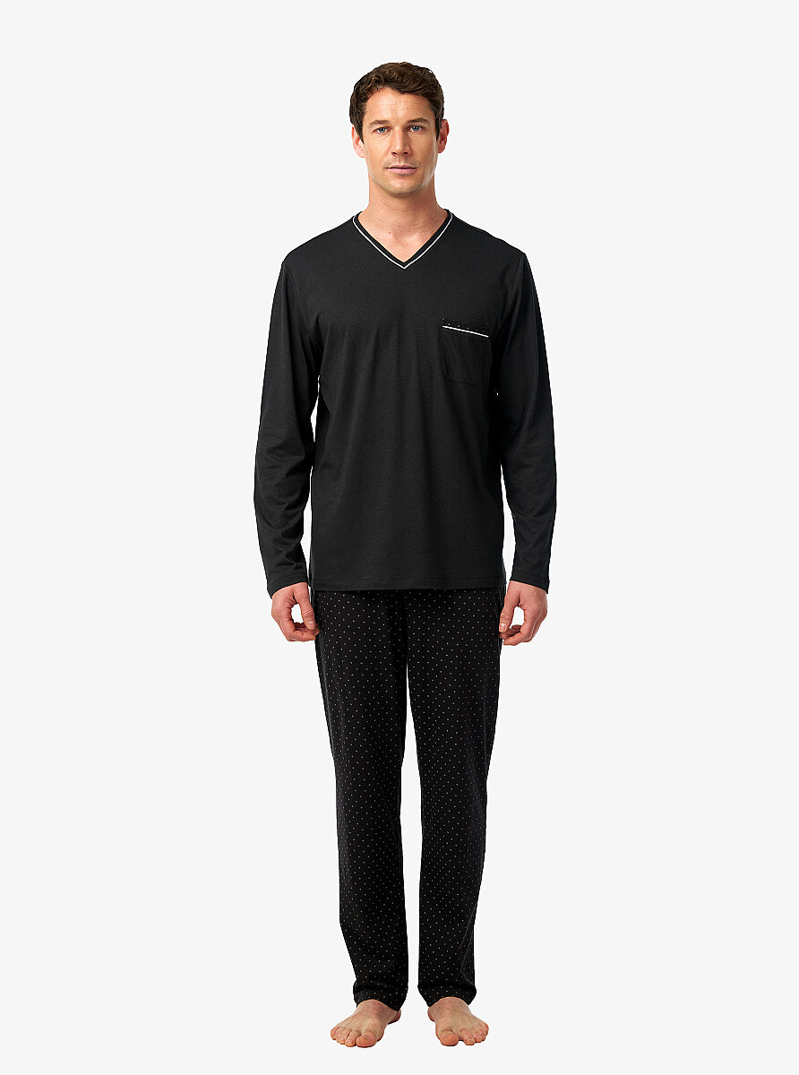 Erkek Pijama Takımı 40966 - Siyah - 3