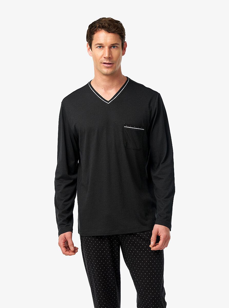 Erkek Pijama Takımı 40966 - Siyah - 4