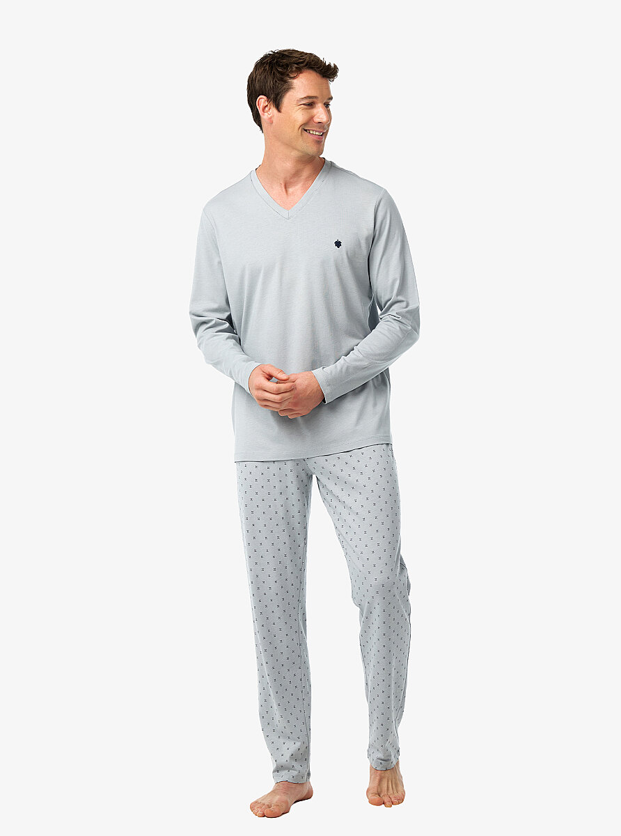 Erkek Pijama Takımı 40973 - Gri - Blackspade