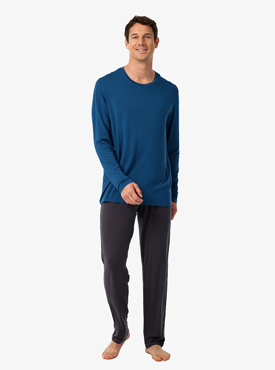Erkek Pijama Takımı 40974 - Mavi