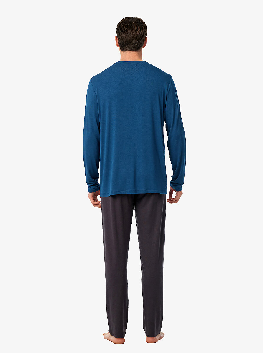 Erkek Pijama Takımı 40974 - Mavi
