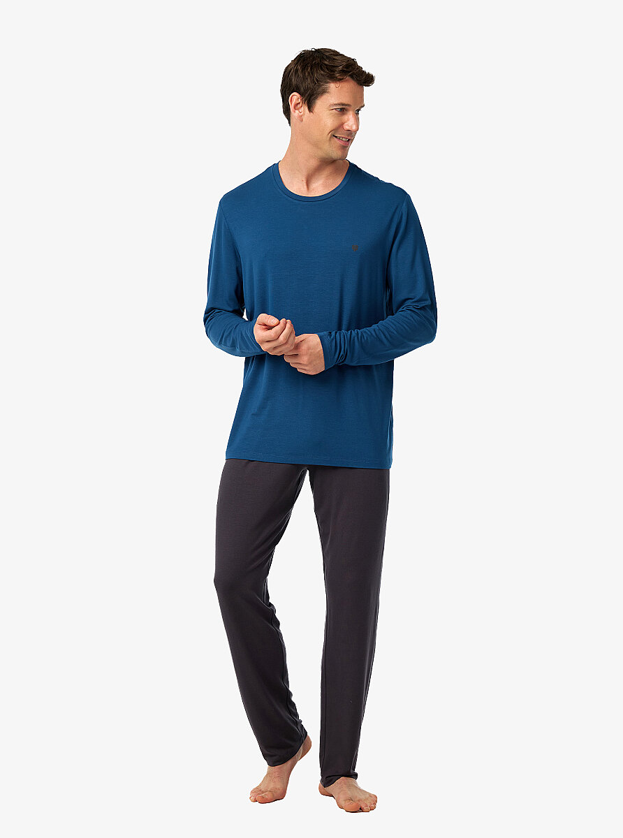 Erkek Pijama Takımı 40974 - Mavi - 3