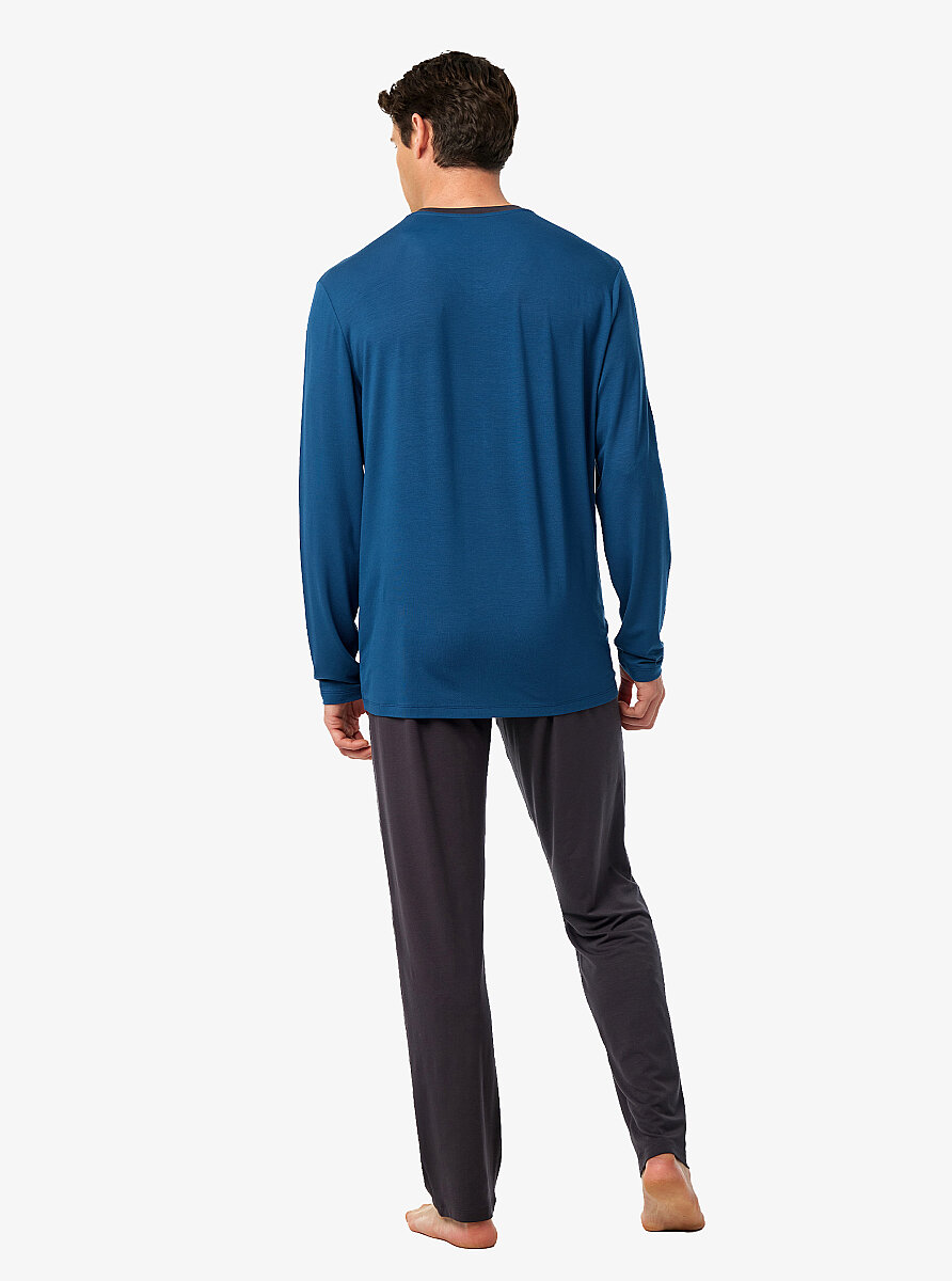 Erkek Pijama Takımı 40975 - Mavi - 3