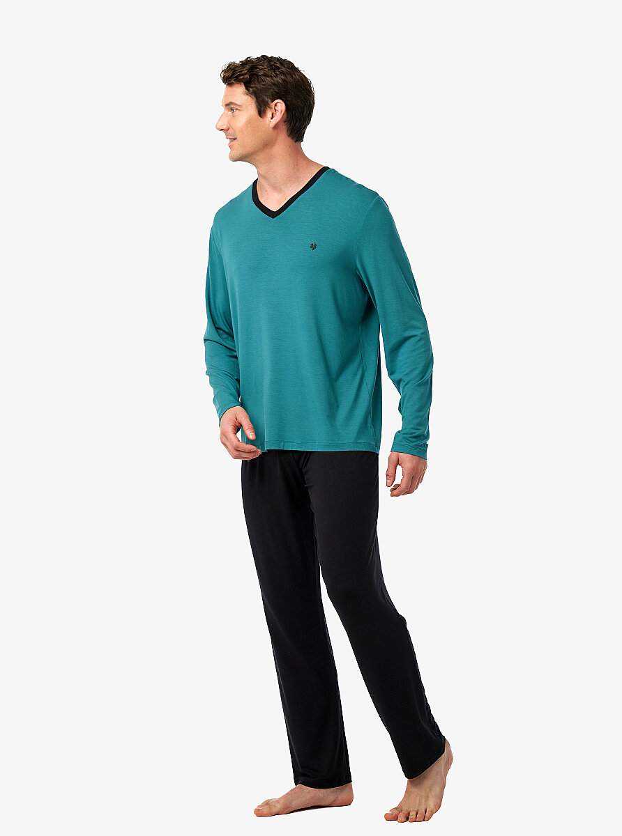 Erkek Pijama Takımı 40975 - Yeşil - 4