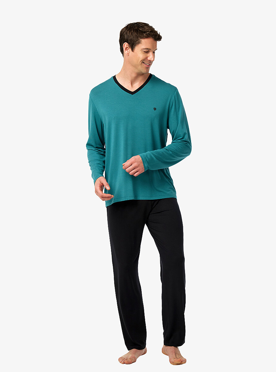 Erkek Pijama Takımı 40975 - Yeşil - 2