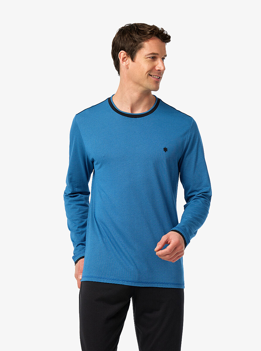Erkek Pijama Takımı 40976 - Mavi - 5