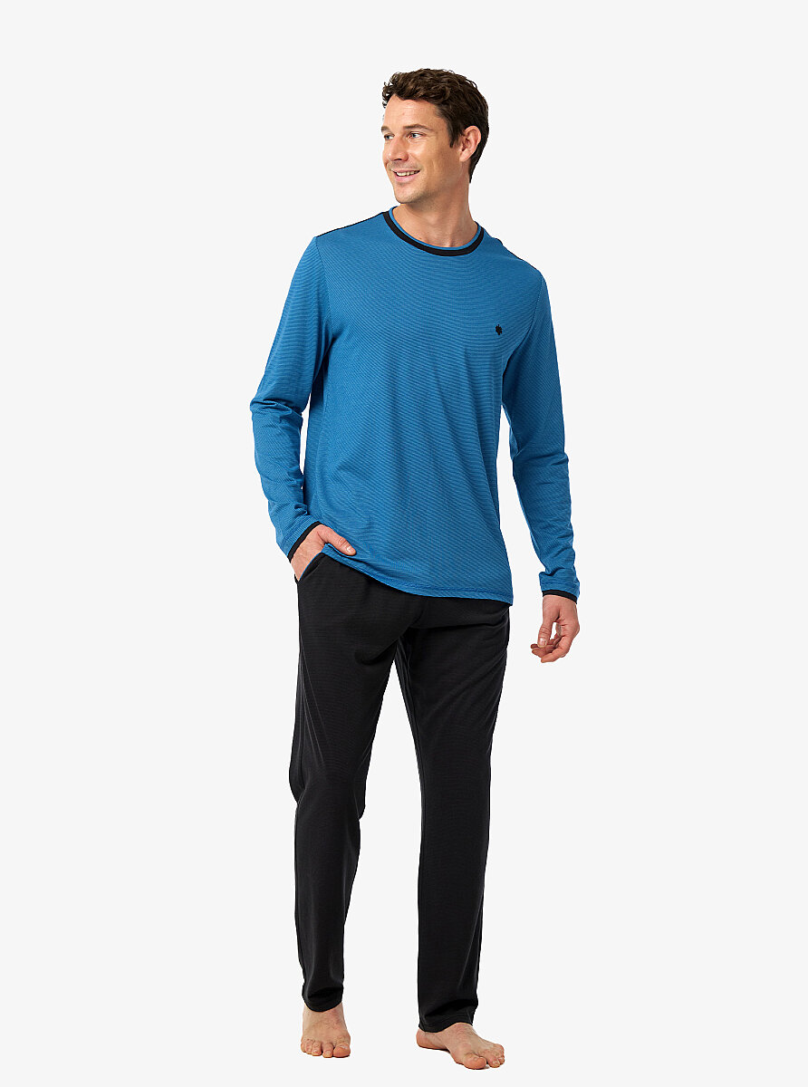 Erkek Pijama Takımı 40976 - Mavi - Blackspade (1)