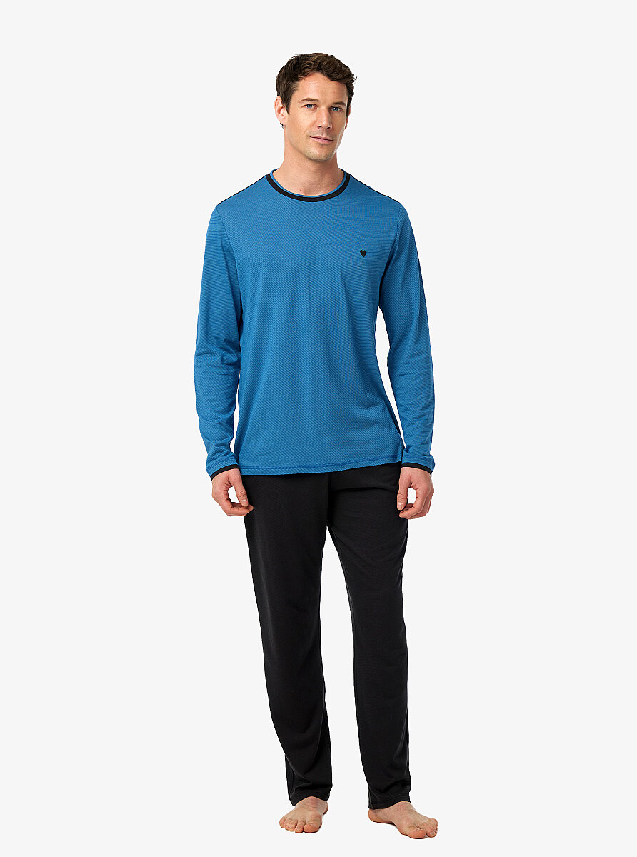 Erkek Pijama Takımı 40976 - Mavi - Blackspade