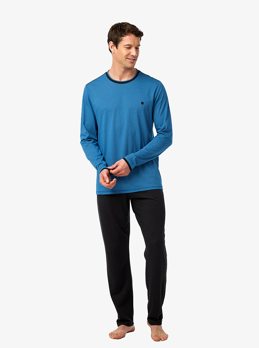 Erkek Pijama Takımı 40976 - Mavi - 4